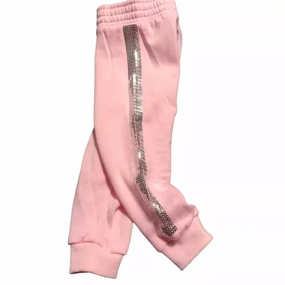 Btween‎ Baby Girls Leggings Fleece Hoodie Outfit Set Sz 24 Months Pink/Silver - Picture 5 of 10